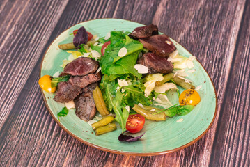 Tasty and juicy salad roast. Good snack