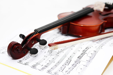 Naklejka na ściany i meble Violin On Music Book