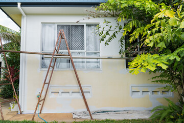 House exterior being painted with a change of colour