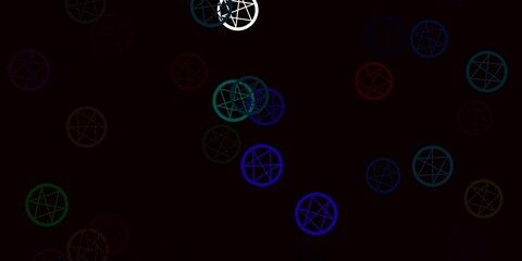 Light Multicolor vector pattern with magic elements.