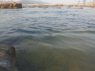 Barakar river karamdaha Ghat, border of Dhanbad Jamtara.This photo is of a cold morning. It is the...