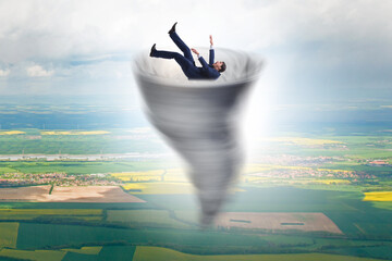 Bankruptcy and crisis concept with businessman