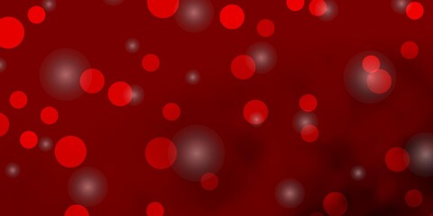 Light Red vector background with circles, stars. Abstract design in gradient style with bubbles, stars. Design for posters, banners.