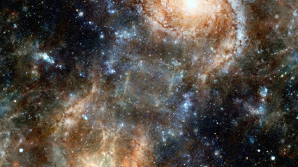 Spiral galaxies and nebula in space. Elements of this image furnished by NASA.