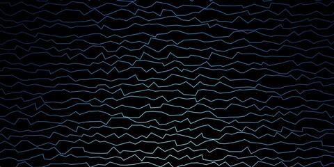 Dark BLUE vector pattern with wry lines. Colorful illustration with curved lines. Template for cellphones.