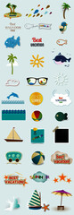 Fototapeta premium set of vector logos and icons