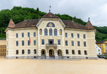 Fototapeta na wymiar view of the city hall building in Vaduz in Liechtenstein