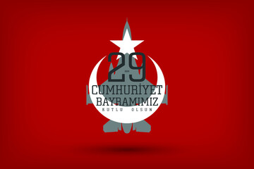October 29 Republic Day Celebration Banner Design, Happy New Year, Republic of Turkey