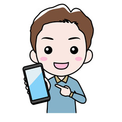 スマホを見せる男性