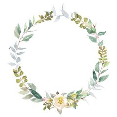 Watercolor flowers bouquet isolated on white background.