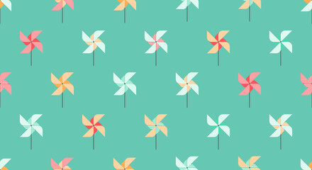 Background wind wheel or pinwheel, kids pattern, celebration holiday, summer games