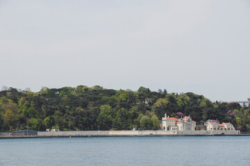 historic building among trees on the edge of the Bosphorus
