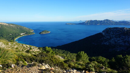 Obraz premium the Talaia d'Albercutx, Cap Formentor, Port Pollenca, on the island Mallorca, Spain, in the month of January