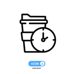 Coffee Break line icon vector isolated on white background.