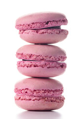 Three macaroons standing on top of each other
