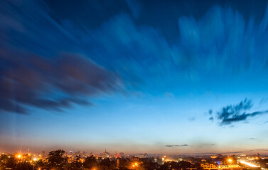 sunset over the city