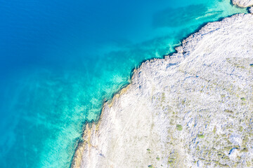Aerial View of the Sea and Rock 