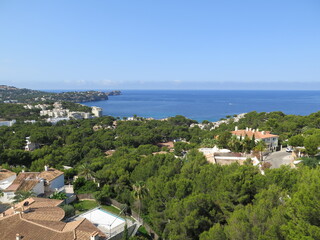 Fototapeta na wymiar the view of the Cala Blanca in Costa de la Calma, Mallorca, Spain, in the month of June