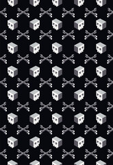 Digital skulls pattern.