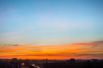 sunset in the city