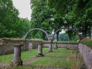 Gardens of the abbey at Varnhem, Sweden