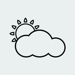 sun icon outline isolated vector illustration