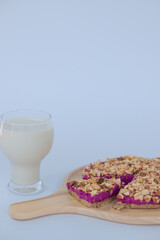 Almond on Purple Cake. purpel sweet potato brownie.
