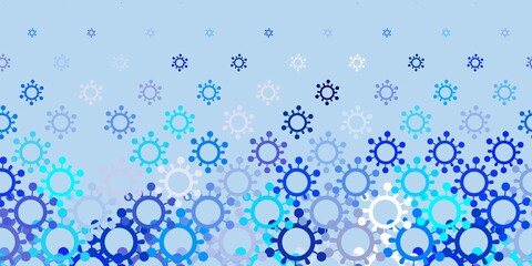 Light BLUE vector backdrop with virus symbols.
