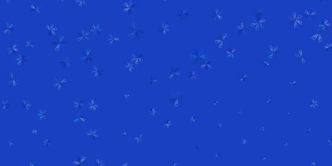 Light blue, green vector abstract texture with leaves.