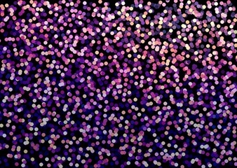 Colorful confetti festive texture. Purple blue pink yellow sequins pattern.