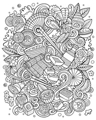 Cartoon sketchy vector doodles Japan food illustration