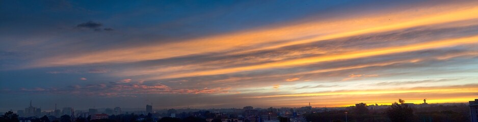 sunset over the city