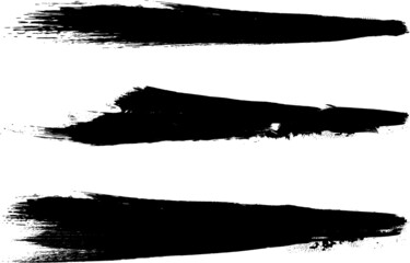 Grunge Paint Roller . Vector brush Stroke . Distressed banner . Black stripes isolated. paintbrush collection . Modern Textured shape . Dry border in Black . Bulge lines