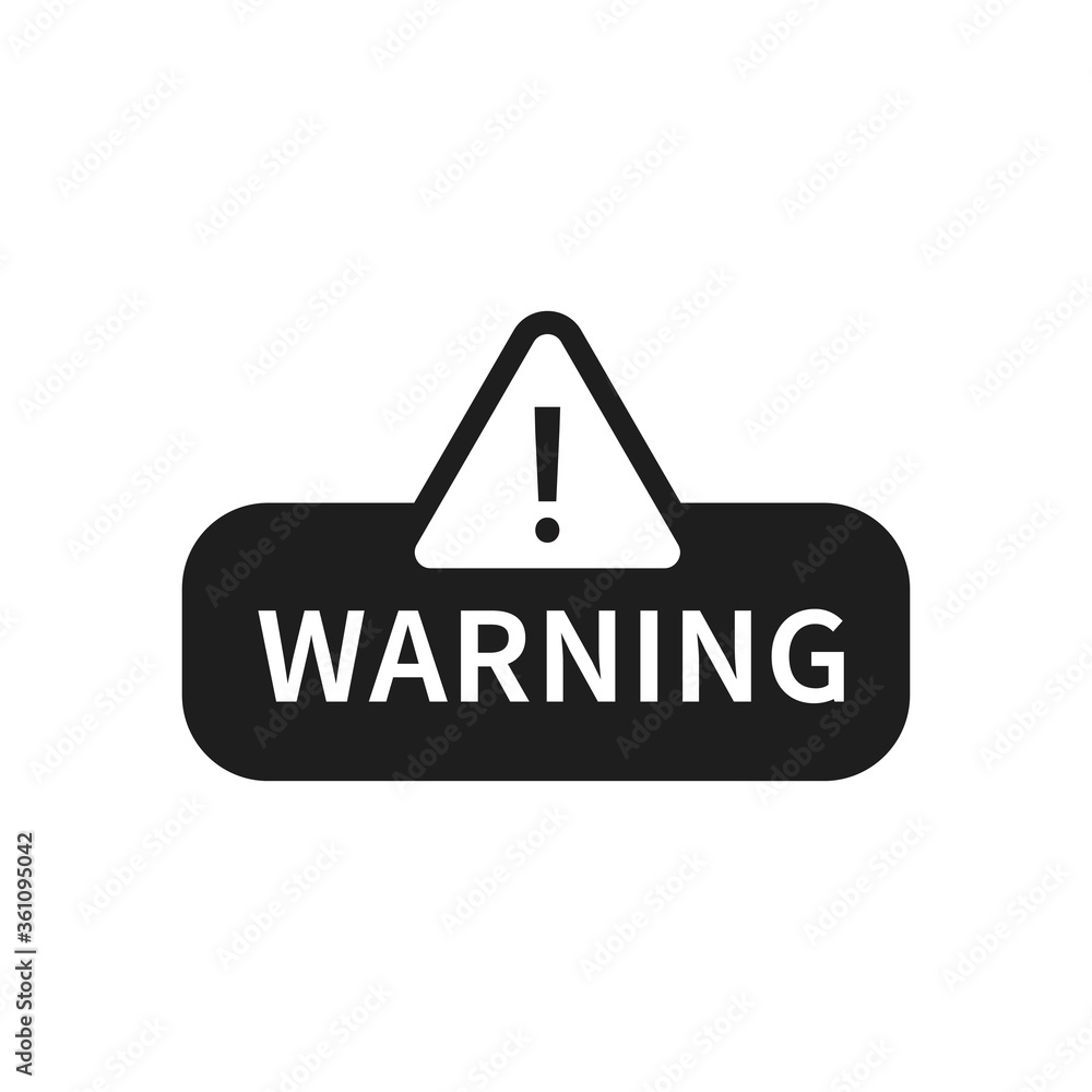 Poster isolated warning banner icon sign vector design. caution symbol.