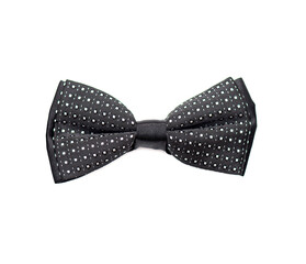 Black bow-tie with pattern isolated on a white background 