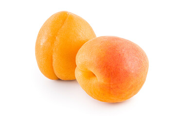 fresh apricots isolated on white