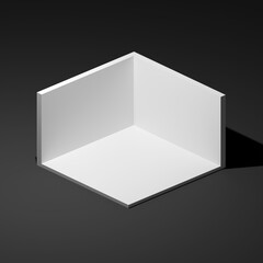 Isometric 3D Graphic Room Black and White