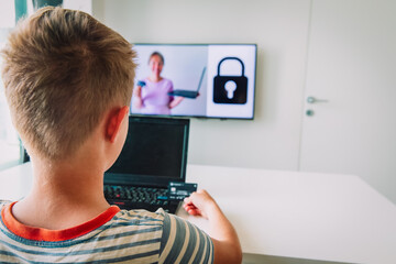 Teaching kid online security before paying online, safety on internet