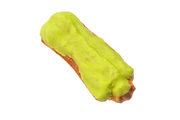 Fresh tasty eclairs isoalted on white background