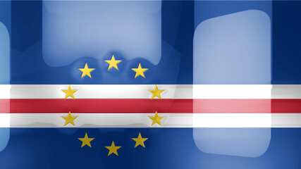 3D intro illustration intro representation of the flag and country of Cape Verde