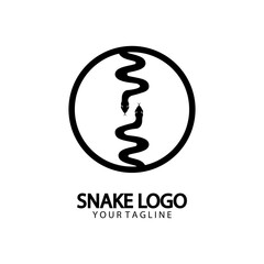 Snake logo template design. Vector illustration.