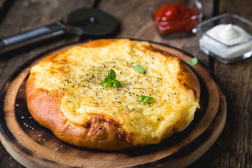 Khachapuri, cheese dough or cheese pizza