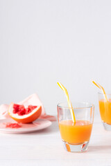 Grapefruit and orange juice, summer refreshing citrus drink