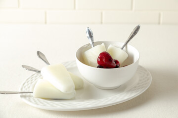 popsicle yogurt with strawberries