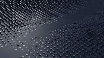 Navy Blue Cube Grid Smudged Floor Plane Background 3d illustration