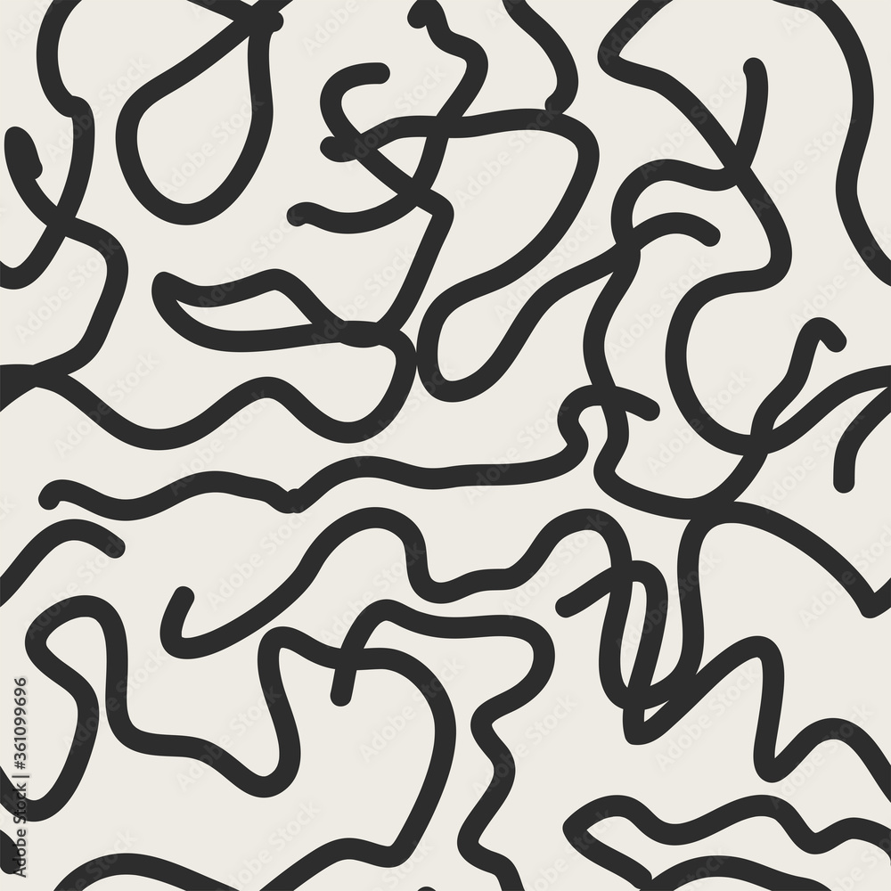 Poster vector scribble seamless pattern. hand drawn texture in doodle style