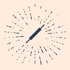 Black Rolling pin icon isolated on beige background. Abstract circle random dots. Vector Illustration.