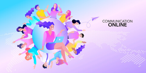 Group of Multiethnic People Around the World. Diversity concept design. worldwide travelers with the globe.