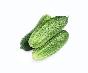 fresh cucumbers isolated on white.