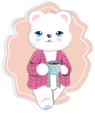 teddy bear with cup